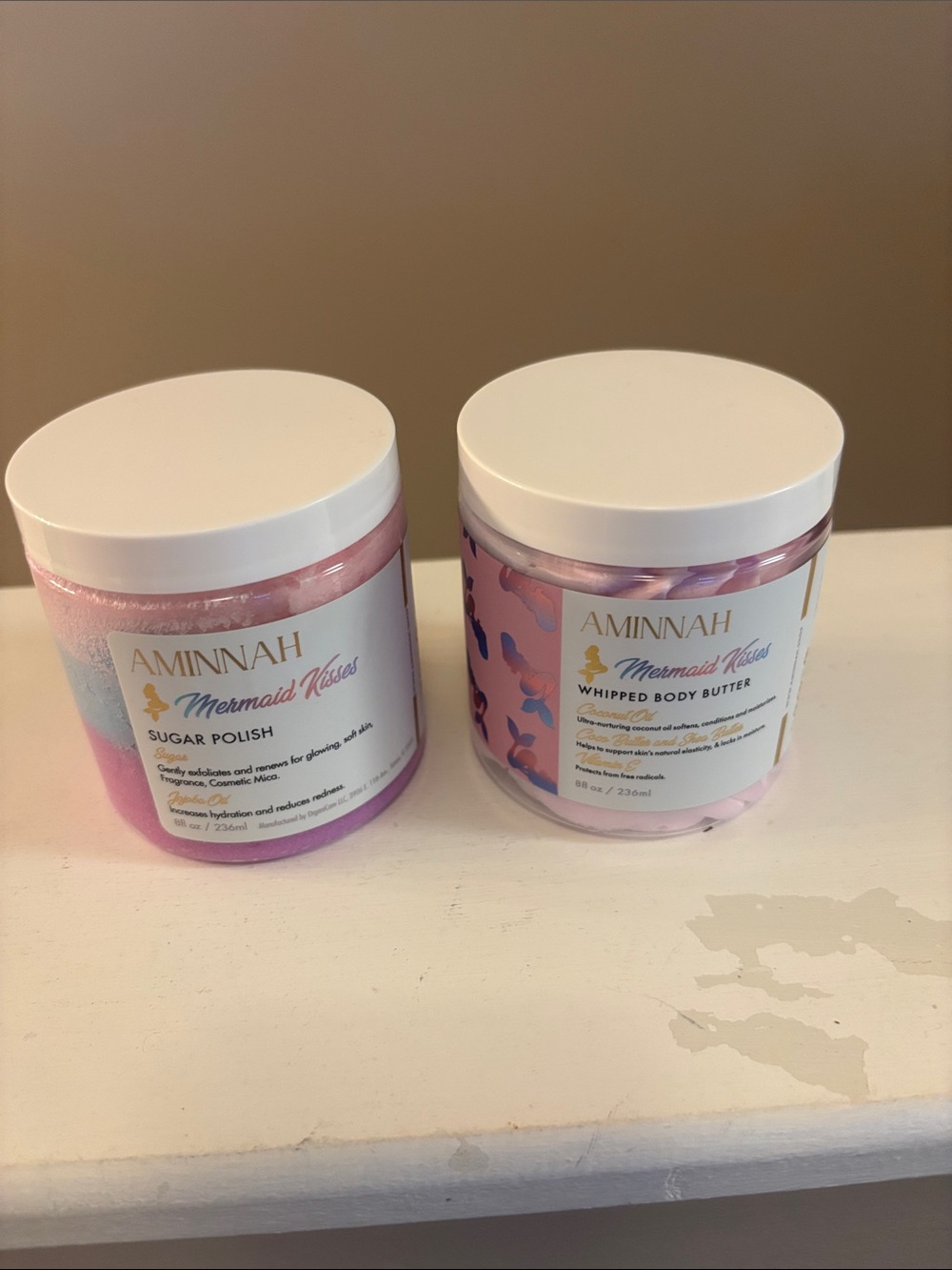 Aminnnah Mermaid Kisses Whipped Body Butter & Sugar Polish - Pink